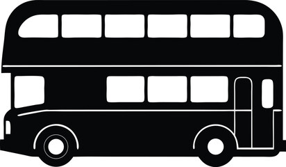 double decker bus city ride icon vector, red bus symbol illustration  © Ash