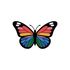 colorful butterfly logo, multicolor wings segments, creative design emblem, beauty wellness brand, minimal modern style, vector illustration
