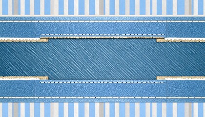 Striped, blue, textured banner