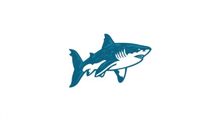 Illustration of a blue shark on white background concept for design element