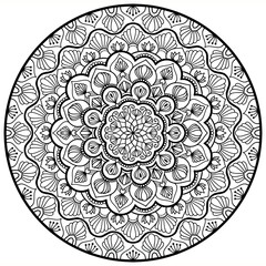 Explore this intricate mandala design featuring floral patterns and symmetrical shapes. Perfect for art projects, relaxation, and enhancing creativity.