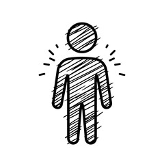 Illustration Icon Vector of Person with Energy or Ideas in Sketch Style