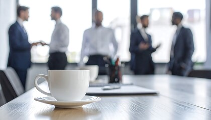 Coffee cup at office table