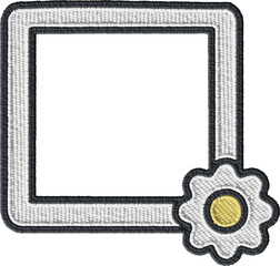 Colored Embroidered Square Frame