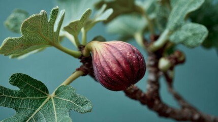 Obraz premium Purple fig fruit on branch