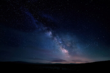 The magnificent view of the starry Milky Way in the night sky