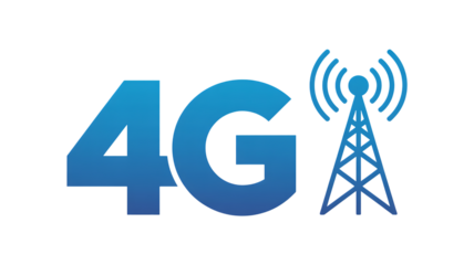 High-speed 4g lte network tower symbol representing wireless internet connectivity isolated on transparent background