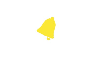 Yellow ringing swinging bell animation