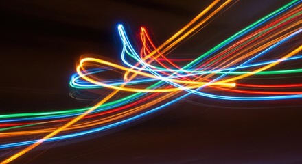 Dynamic Light Trails Abstract: High-Speed Data Flow and Digital Connectivity Background