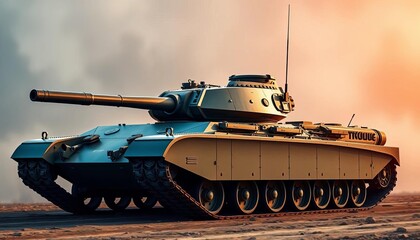 Sleek, modern Russian battle tank, powerful turret,  mud,  tracked