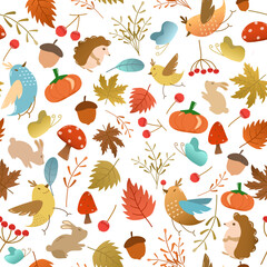Obraz premium seamless background with autumn leaves