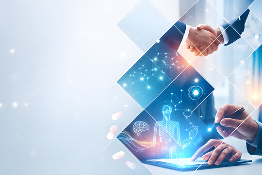 hand holding tablet with social network icons