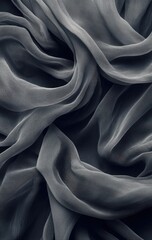 Obraz premium Draped sheer fabric forms organic abstract shapes