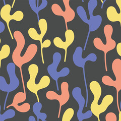 Colorful abstract floral pattern on a dark background artistic design.