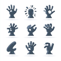 Abstract hand icons set
