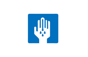 Bleeding hand icon with drops, symbolizing injury, wound, first aid, or medical emergency. Health and safety concept.