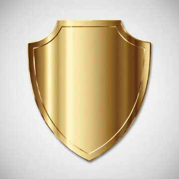 golden shield isolated on white