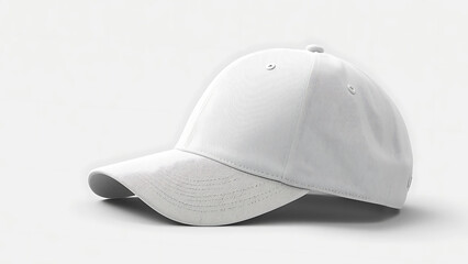 Fototapeta premium Baseball cap mockup isolated on white, clean minimal style, realistic shadows, high resolution for branding presentation