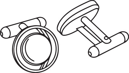 Cufflinks Vector – Line Art Men’s Luxury Fashion Accessory Illustration