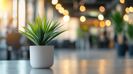 Indoor plant on table office decor