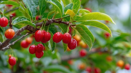 Obraz premium Red berries on branch