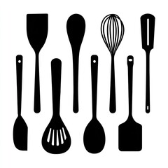 Silhouette kitchen utensils