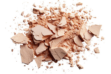 Light peach-toned powder in shattered pieces