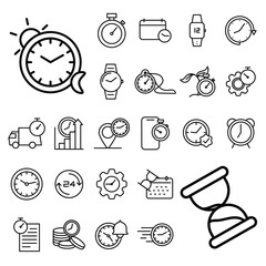 Time and Clock line Icon vector