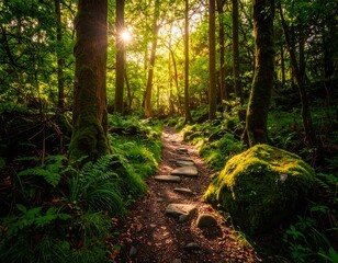 Sunlit forest path (3)