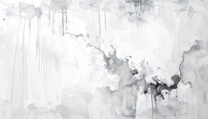 Abstract grayscale composition with water-like patterns, drips, and blurred forms