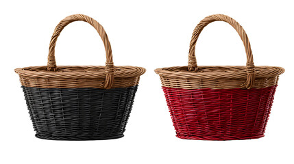 3D Shopping Basket Classic and Modern Bundle, isolated on transparent background