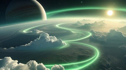 Space scene featuring galaxy, nebula, starfield, the night sky and Milky Way, planet, moon, comet, asteroid, aurora, eclipse, ringed planet, black hole, and astronaut Generative AI