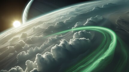 Space scene featuring galaxy, nebula, starfield, the night sky and Milky Way, planet, moon, comet, asteroid, aurora, eclipse, ringed planet, black hole, and astronaut Generative AI