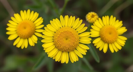Fototapeta premium Bright Yellow Flowers in Closeup.