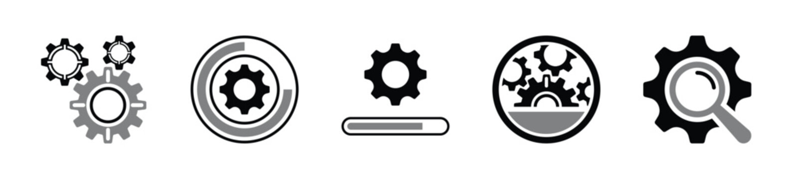 System update icon set. Set of system , modification and optimization icon - Stock Vector