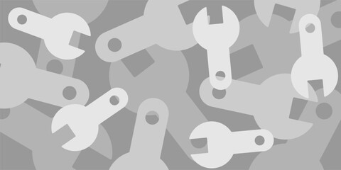 Gray background with a wrench texture. Design for banners, posters, and social media.