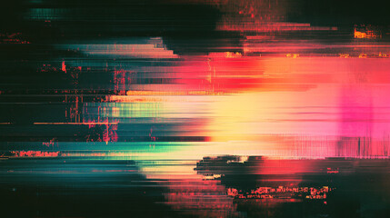 Retro VHS glitch noise background with TV interference static and signal distortion symbolizing nostalgia error disruption analog video rewind and vintage aesthetics.