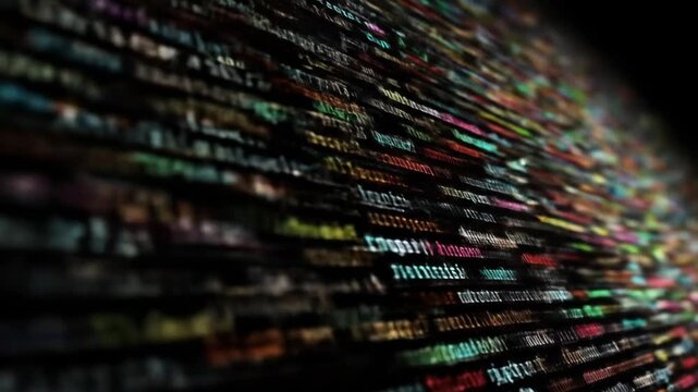 Abstract visual data stream on a dark background for digital concepts