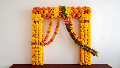 Festive Marigold Flower Archway Decor for Celebrations