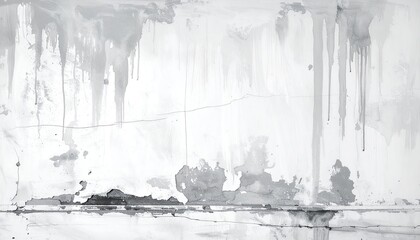 Damaged wall with paint runs, cracks and peeling; monochrome texture
