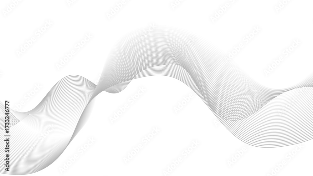 Sticker abstract vector black and white background with wavy lines, digital frequency track equalizer. styli