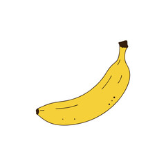 banana fruit vector with white background