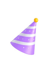 Birthday party hat cartoon illustration on white background