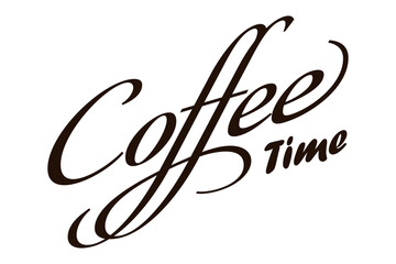 Coffee Time - コーヒーをゆっくり楽しんでいる、Coffee Time（コーヒー時間）をイメージしたロゴマーク
