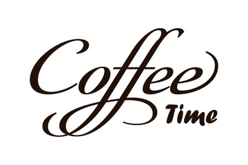 Coffee Time - コーヒーをゆっくり楽しんでいる、Coffee Time（コーヒー時間）をイメージしたロゴマーク
