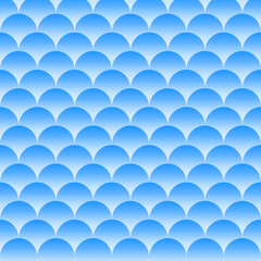 Seamless geometric pattern with blue gradient scales. Minimalist fish scale or wave-inspired abstract background. Perfect for textile design, wallpapers, packaging, digital backgrounds, and modern  © Gianbara