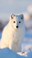 Fototapeta premium Arctic fox in snowy landscape (2)