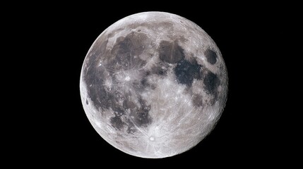 Detailed high-resolution view of the moon showcasing craters, maria, and bright highlands against dark space.