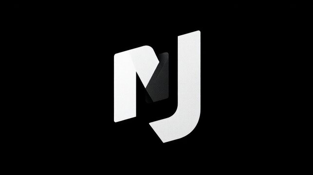 Abstract geometric design logo with overlapping elements on a black background