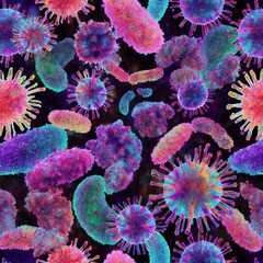 Fototapeta premium colorful bacteria cells